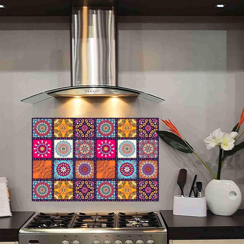 Wall Attraction Waterproof Self Adhesive Peel Off Easy Clean Beautiful Kitchen Wall Tiles Sticker Size 30x183inch Material Vinyl Pack of 1