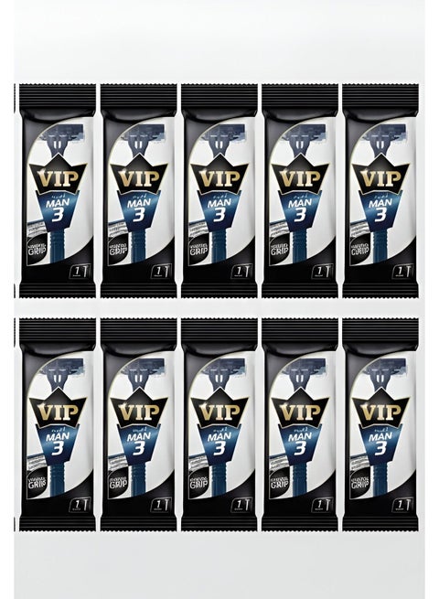 VIP Men's Razor 3 Blades (10 Pieces)