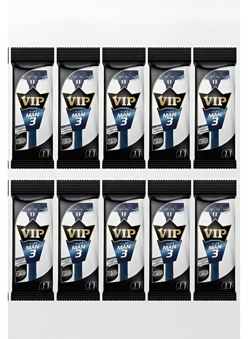 VIP Men's Razor 3 Blades (10 Pieces) - Image 1