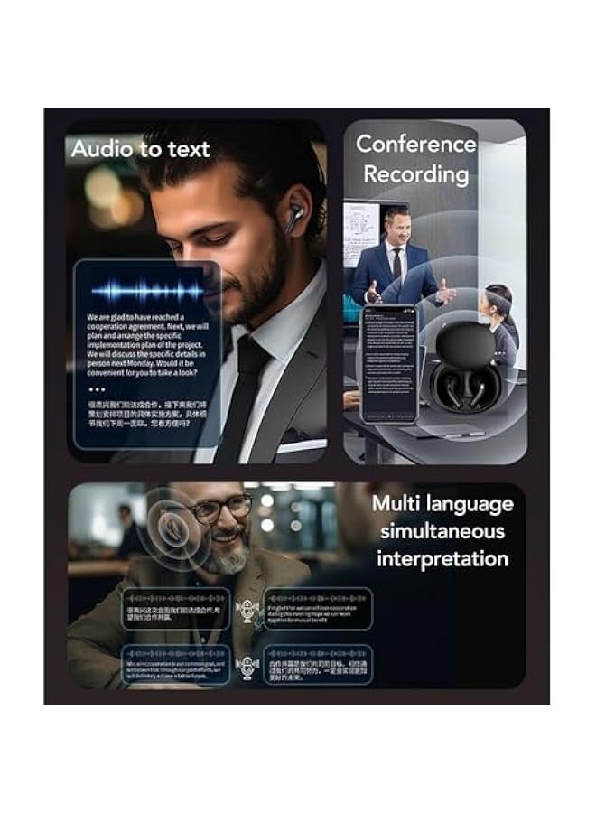 Topleo Language Translation Earbuds, BT Translation Earphones Real Time, Multi Language Translation Headset for Indoor, Outdoor with Touch Control, Stable Connection (Black) - Image 5