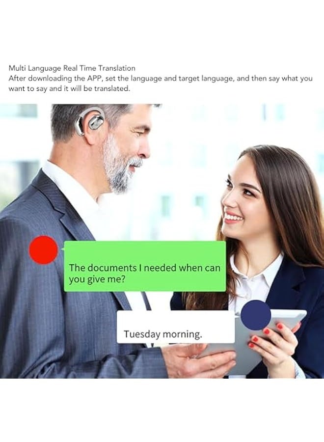 Topleo Language Translation Earbuds, BT Translation Earphones Real Time, Multi Language Translation Headset for Indoor, Outdoor with Touch Control, Stable Connection (Black) - Image 3