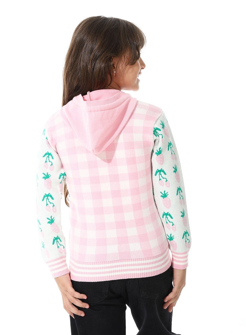 Andora Girls Checker Knitted  Sweater - Image 3