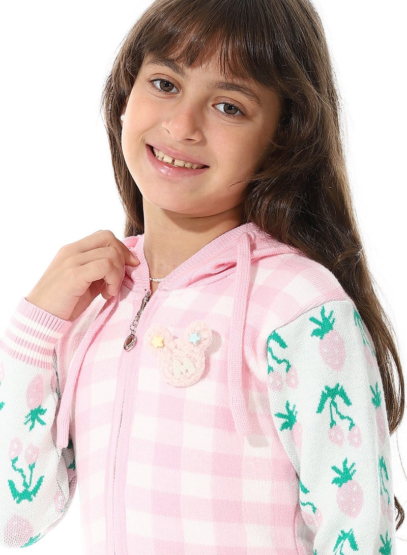 Andora Girls Checker Knitted  Sweater - Image 4