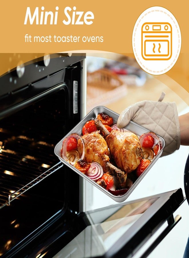 TeamFar Toaster Oven Tray and Rack Set, 9.3’’ x 7’’ x 1’’, Stainless Steel Toaster Oven Pan Broiler Pan, Non Toxic & Healthy, Easy Clean & Dishwasher Safe - Image 3