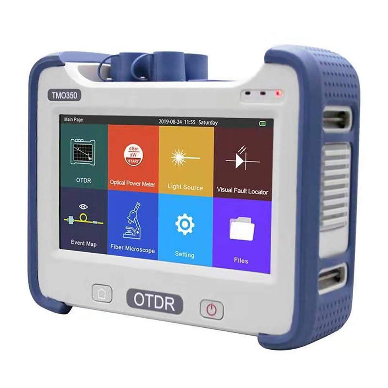 OTDR Tester SM 13101550nm 3230dB with SC FC ST LC Adapters MultiFunction Fiber Optic Tools OTDR OPMVFLOLSEvent Map 7inch Touch Screen One Key Operation Blue