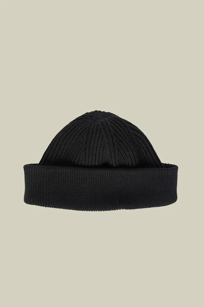 Men's ribbed knit hat - Black