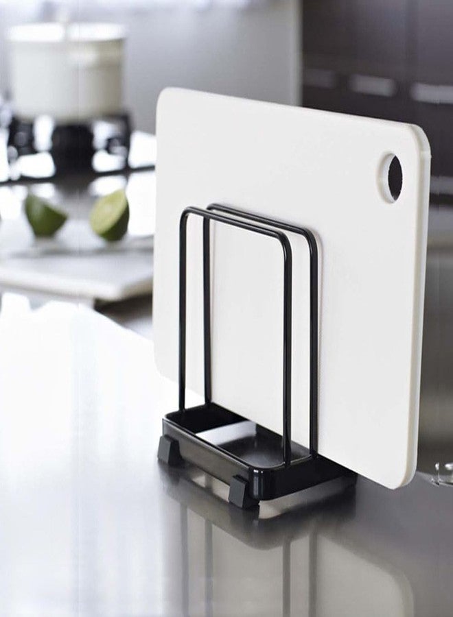MINGFANITY Cutting Board Organizer, Cutting Board Holder Rack, Baking Cookie Pan Sheets for Cabinet Storage or Kitchen Counter (Black) - Image 1