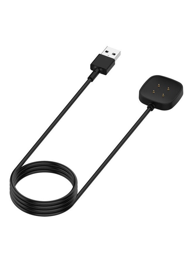 NIBEMINENT 2-Piece Charging Cable Set For Versa 3/ Fitbit 4/Fitbit Sense/ Sense 2 Watch Black  - Image 3