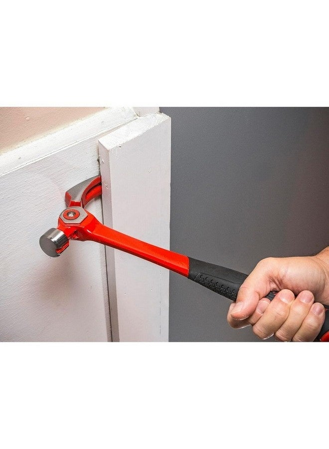 كريسنت مطرقة مخلبية فولاذية مع آلية الضبط المفصلي بمقبض مبطن مريح أحمر وأسود 18 أونصة CINDEX18 - Image 5