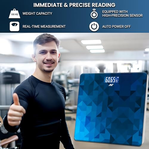 ANT Flora Prism Digital Bathroom Scale forBody Weight Highly Accurate Body Weighing Machine Compact Size LED Display, High Standards Sturdy Tempered Glass, Conversion Switch,30 Months Warranty_ Prism - Image 3