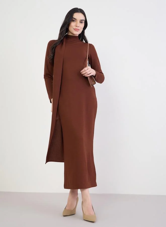 Styli Women Brown Bodycon Maxi Dress