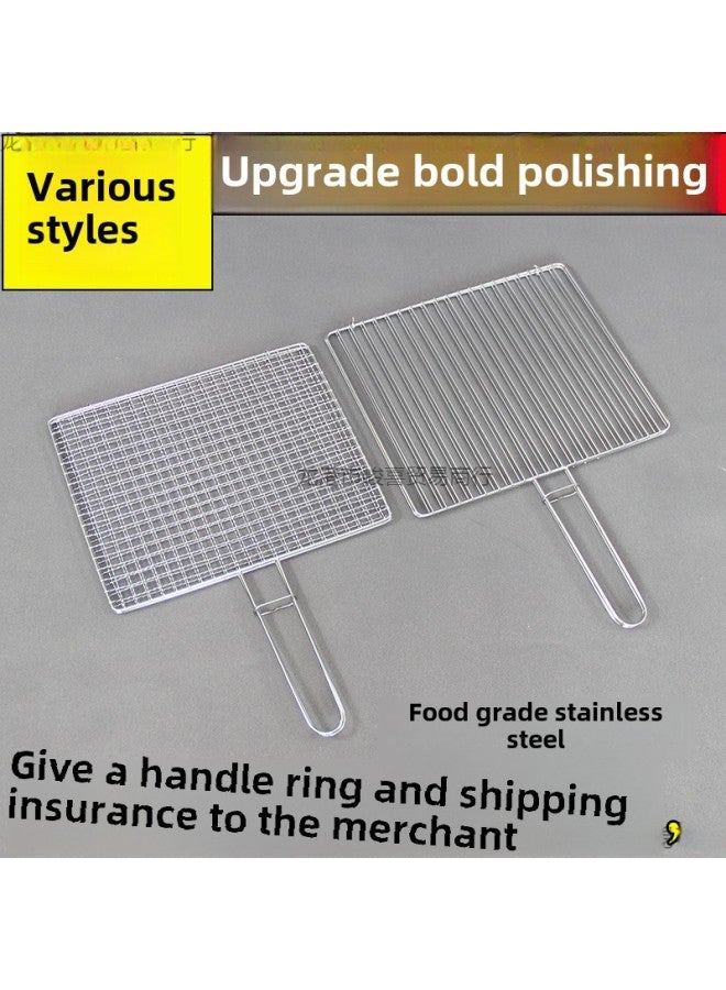 Bold 304 Stainless Steel Barbecue Clip Home Barbecue Net Grilled Fish Clip Barbecue Net Clip Commercial Barbecue Tool Net-Color:(polished And Thickened) Large Vertical Strip Clip 40x26 - Image 3