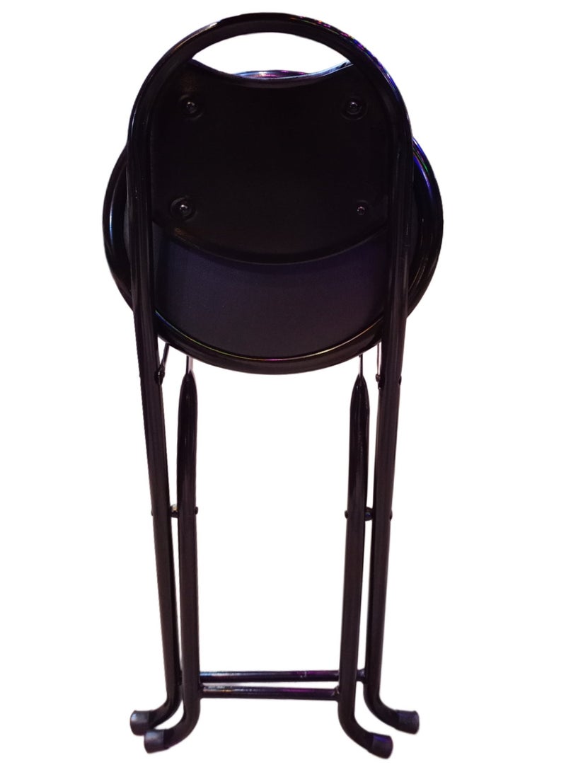 Metal prayer chair made of iron for prayer, for the elderly, and for the kitchen - foldable - highly durable, can bear up to 150 kg - fully imported - black color - Image 4