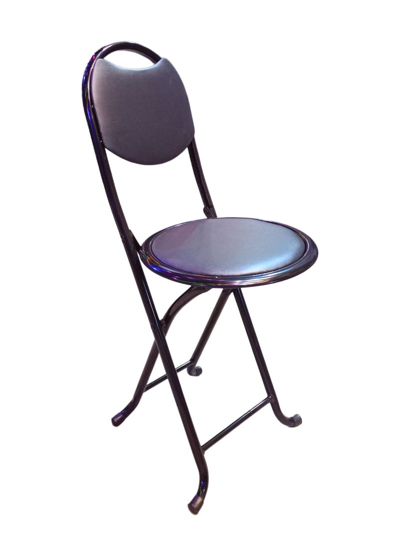 Metal prayer chair made of iron for prayer, for the elderly, and for the kitchen - foldable - highly durable, can bear up to 150 kg - fully imported - black color - Image 3