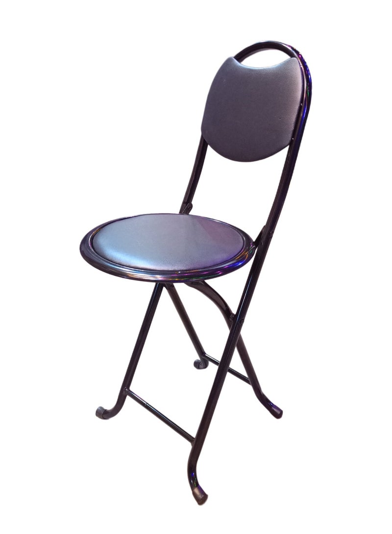 Metal prayer chair made of iron for prayer, for the elderly, and for the kitchen - foldable - highly durable, can bear up to 150 kg - fully imported - black color - Image 1
