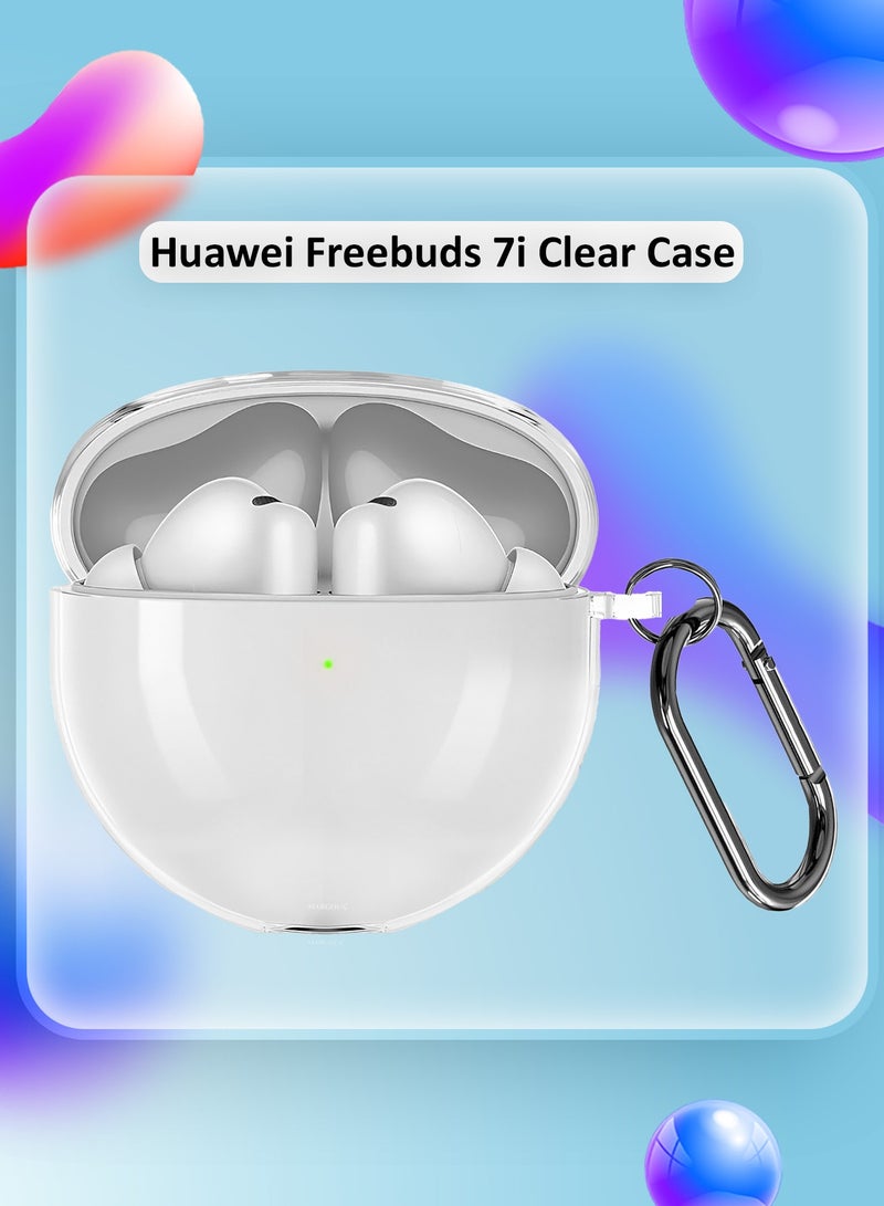 CATANES TPU Protective Cover for Freebuds 7i Case - with Lightweight Slim Design and Metal Keychain - Clear - Image 2