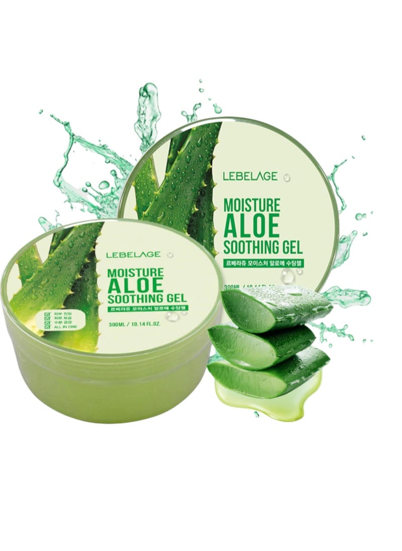 Lebelage Moisture Aloe Soothing Gel Duo - Pure Aloe Vera Hydration - 20.29 fl.oz Twin Pack  - Image 2
