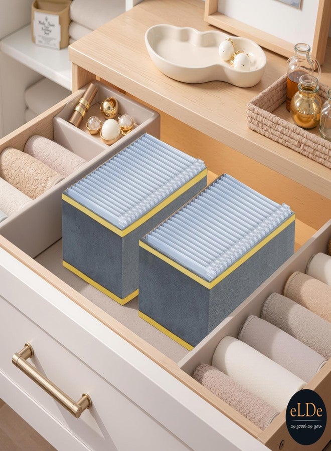 ELDE Jewellery Organiser Box for Women | Jewellery Storage Tray with Jewellery Organisers Pouch | Necklace & Jewelry Organizer | Jewellery Box for Wardrobe & Drawer (Grey with Border, Large) - Image 5