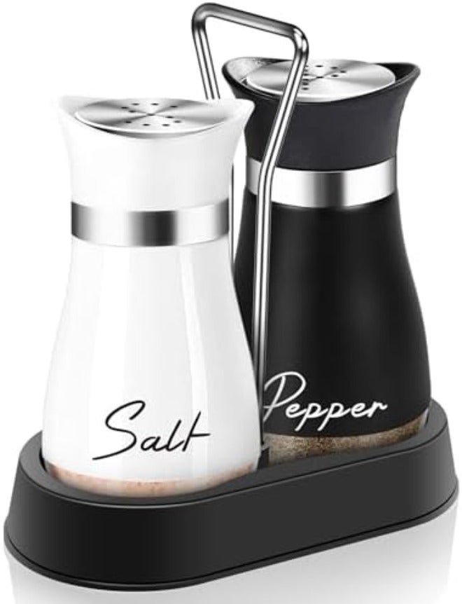 Arrozon Pink Salt and Pepper Shakers Set with Holder,4 oz Kitchen Decor and Accessories Home Essentials Cute Household Items for Mother's Day Housewarming Gift Refillable Design (Pink),  20240122.01 - Image 1