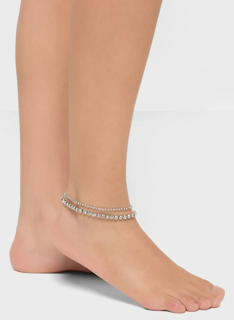 ELLA Layered Heart Charm Anklet