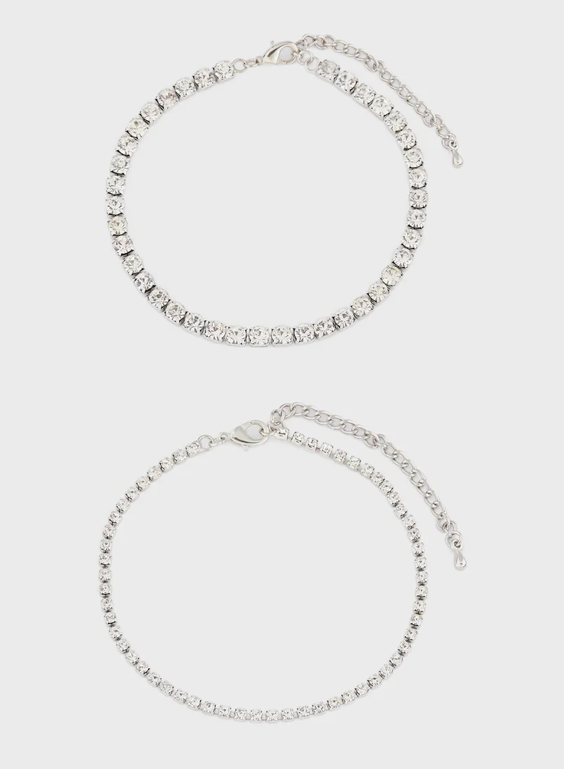 ELLA Layered Heart Charm Anklet