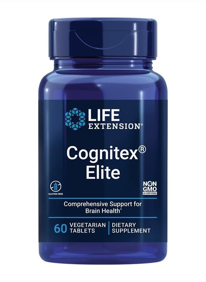 Life Extension - Cognitex Elite - Brain Health Supplement - for Focus, Healthy Memory and Cognition Support with Calcium, Sage & Blueberry Extract - Gluten Free, Non-GMO, Vegetarian - 60 Tablets - Image 1