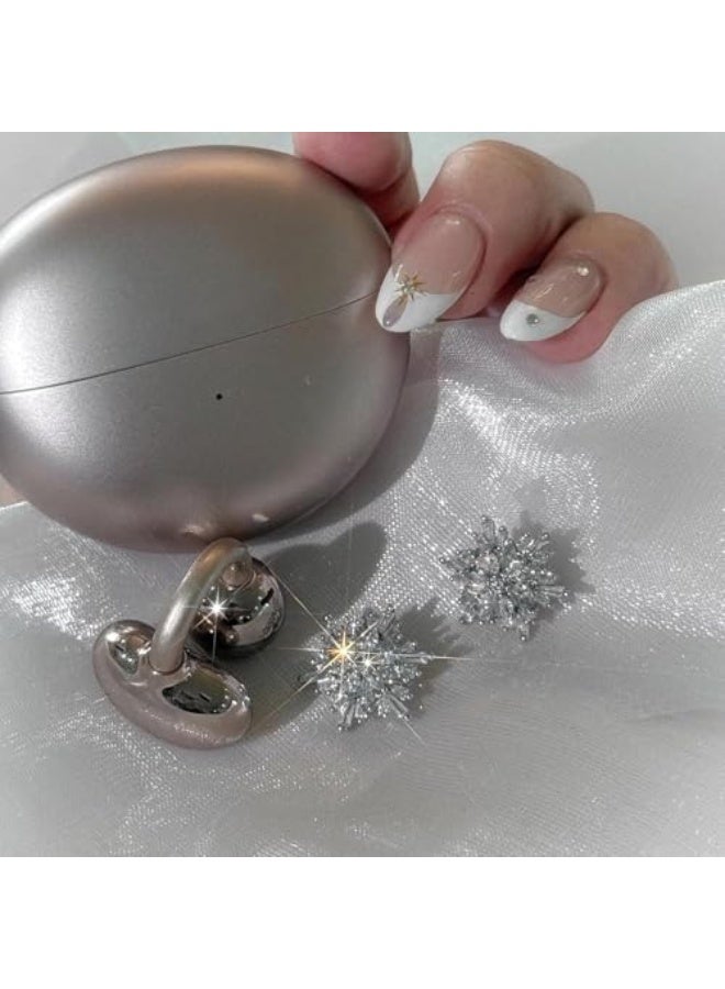 【Decoration】Snowflake Rhinestone for Clip on Earbuds Open Ear Accessories, Elegant Zirconia Decorative Earphone Accessories, Removable Exquisite DIY Decoration - Image 5