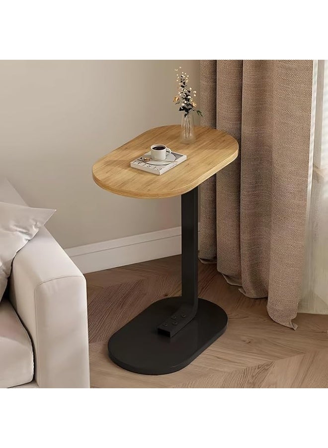 طاولة قهوة جانبية عصرية صغيرة الحجم لغرفة المعيشة، اثاث خشبي علوي معدني، حامل للاريكة وجانب السرير والوجبات الخفيفة، حامل لاب توب، تصميم بسيط موفر للمساحة لديكور المنزل - Image 2