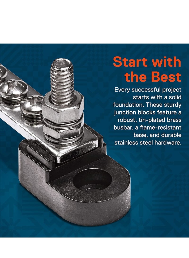 SYOSI 4 inch Ground/Power Distribution Terminal Block Battery Bus Bar Set Negative/Positive Insulated Busbar for Auto Marine Car Trailer RV Boat - Image 2