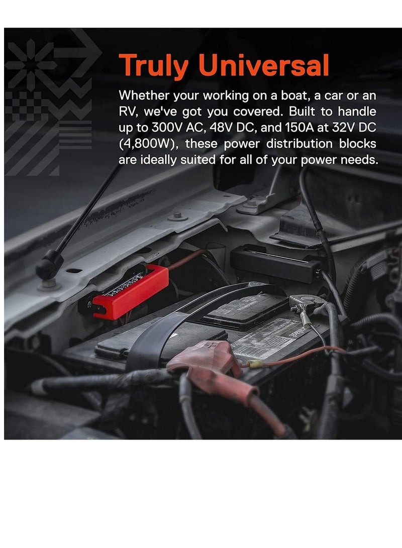 SYOSI 4 inch Ground/Power Distribution Terminal Block Battery Bus Bar Set Negative/Positive Insulated Busbar for Auto Marine Car Trailer RV Boat - Image 3