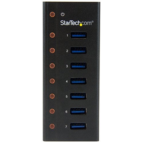 StarTech.com 7 Port USB 3.0 Hub (5 Gbps) - Metal Enclosure - Desktop or Wall Mountable - Rugged & industrial Powered USB Expander and Splitter Hub (ST7300U3M) - Image 3