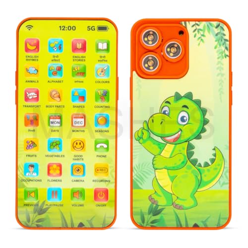 Mashes Educational Phone Toy for 2-12 Years Kids Rechargeable 24 Modes Talking Baby Smart Phone Mobile Toy for Boys Girls Christmas Gift Birthday Surprise (Hindi & English Version) - Image 4