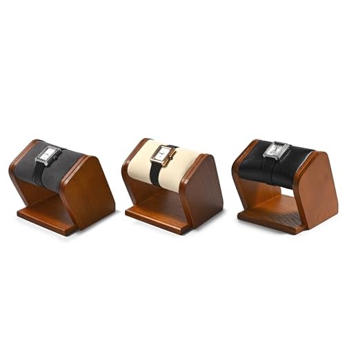 Oirlv Solid Wood Single Watch Display Stand Grey Watch Holder for Men and Women - Image 4