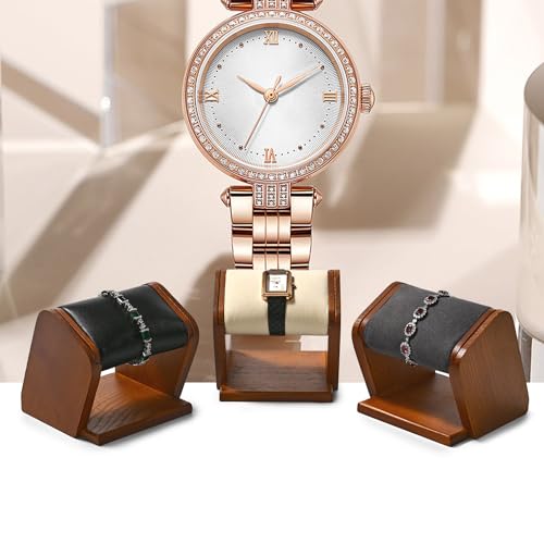 Oirlv Solid Wood Single Watch Display Stand Grey Watch Holder for Men and Women - Image 3