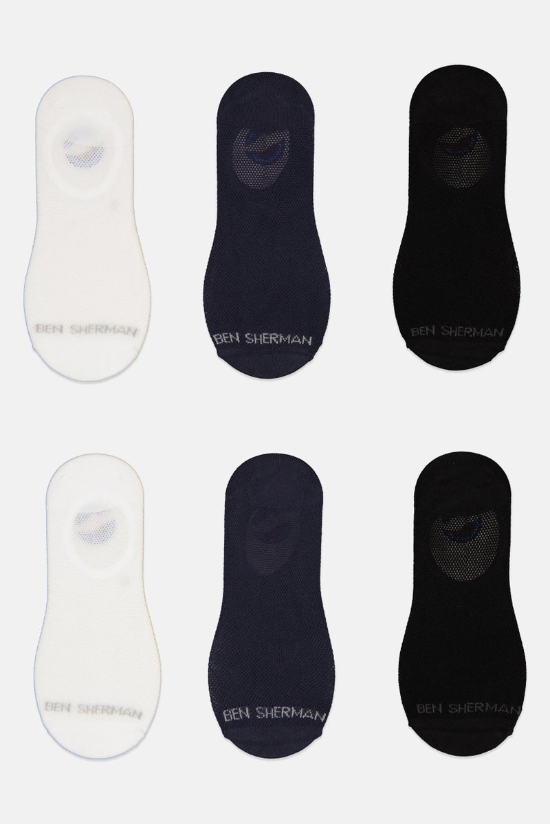 Ben Sherman Men 6 Pairs Brand Logo Silicone Heel Socks, Multicolor - Image 2