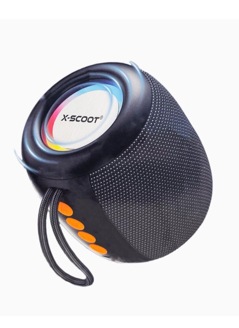 XS-607 Speaker Outdoor - Colorful Light - Super Bass - Multi output - Support TF Card / Support USB Input / Type-C Charging - Black