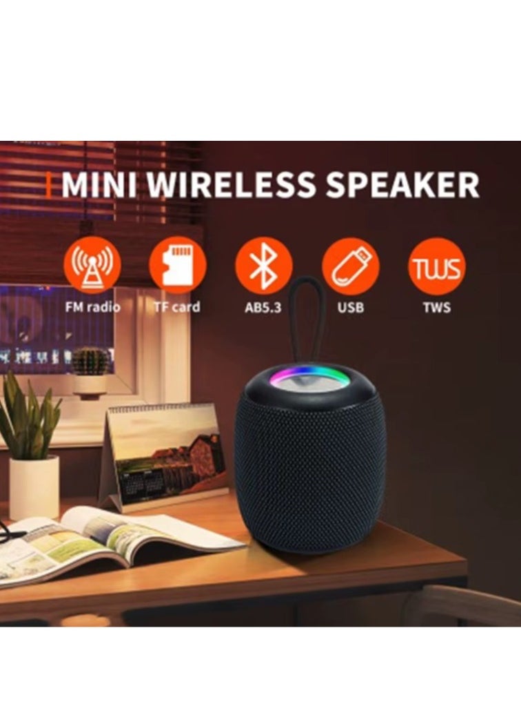 XS-607 Speaker Outdoor - Colorful Light - Super Bass - Multi output - Support TF Card / Support USB Input / Type-C Charging - Black