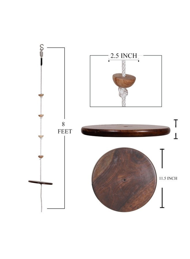 BOFFLE حبل تسلق BOFFLE مع منصات ومقاعد أرجوحة قرص - ملحقات أرجوحة ملعب خارجية للأطفال - أرجوحة خارجية على شكل إطار شجرة - كيس إضافي من الكارابينر - Image 3