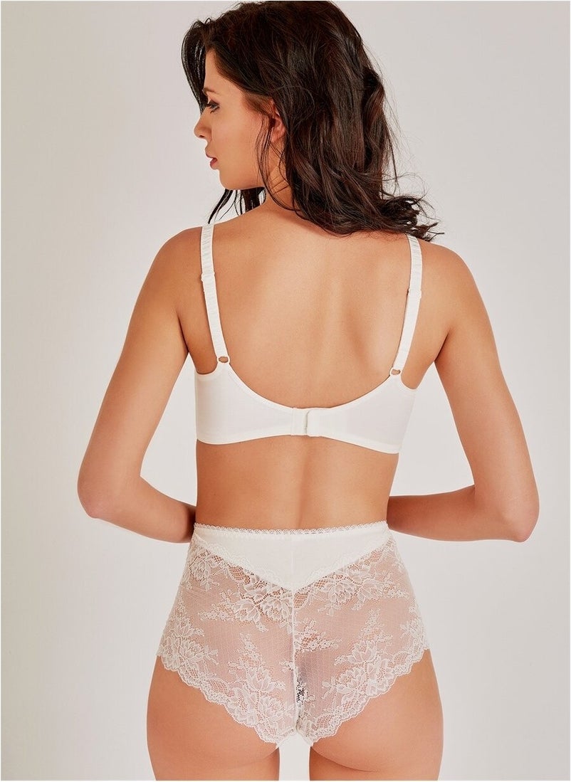 Magic Form 6689 Lace Hollow Drawstring Bra - Ecru  - Image 2