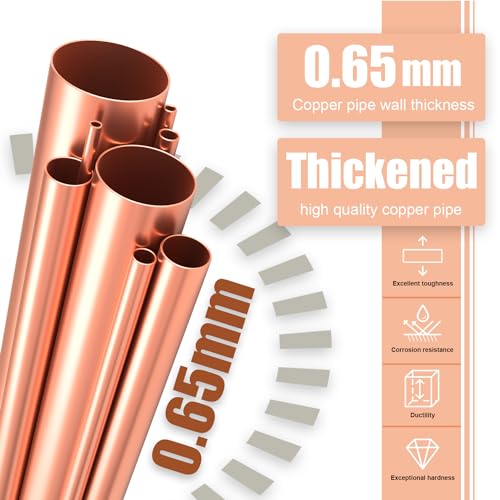 Wostore 50Ft. Mini Split Line Set Includes Two Pipes 1/4" & 1/2" O.D. 3/8" Thickened PE Insulated Coil Copper Line with Nuts for Air Conditioner HVAC Refrigeration and Heating Equipment - Image 4