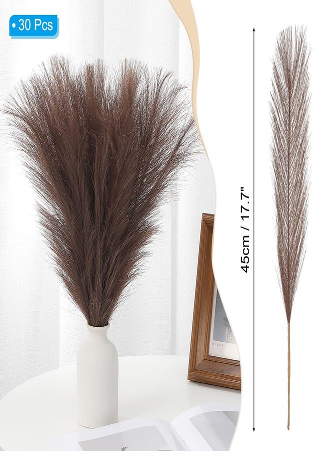 باتيكيل، 17.7 بوصة، ديكور عشب البامباس، 30 قطعة من عشب البامباس الصناعي، عشب بامباس صناعي رقيق، صغير مجفف، بني داكن - Image 2