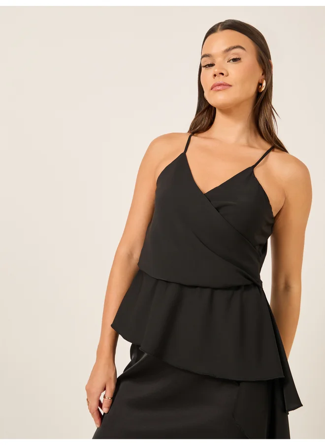 ستايلي Styli Solid Strappy Wrap Cami Top