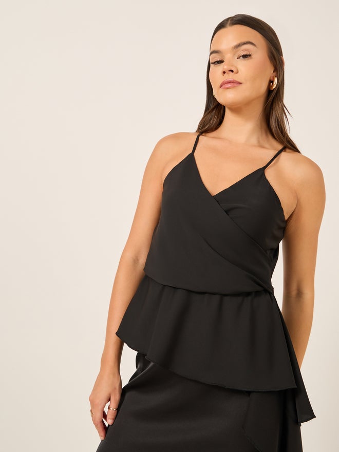 ستايلي بلوزة كامي ملفوفة بحمالات صلبة - Image 1