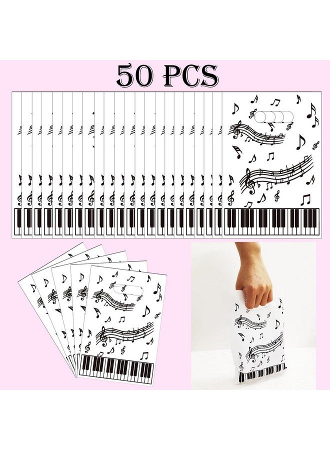 CupaPlay 50PCS Piano Notes Party Decorations Goodie Favor Plastic Bags Piano Notes Theme Party Supplies Decorations Music Birthday Baby Shower Birthday Bag - Image 4