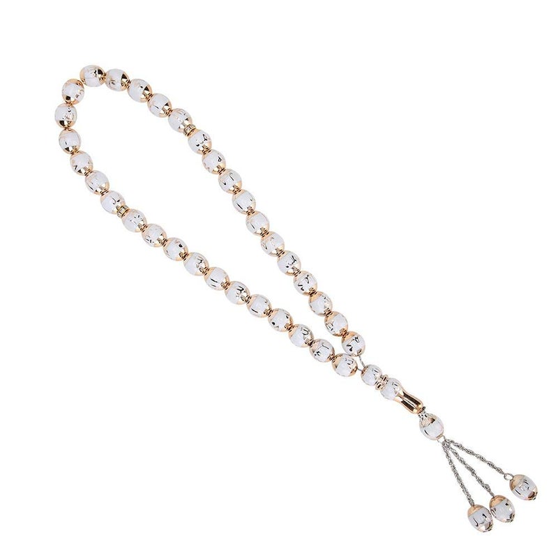 Garosa Muslim Prayer Beads Islamic Tasbih Small Tasbih Beads Muslim Rosary Worship Supplies Accessory, 7 Colors Optional(White)  - Image 1