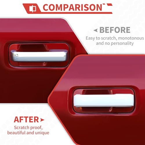amayum for Ford F150 Car ABS Out Door Handle Cover Exterior Pull Door Handle Overlay Trim Exterior Accessories Fit for Ford F150 20152020 White - Image 3