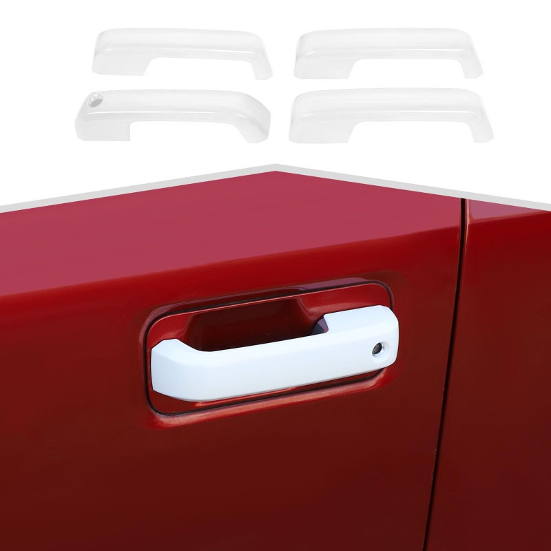 amayum for Ford F150 Car ABS Out Door Handle Cover Exterior Pull Door Handle Overlay Trim Exterior Accessories Fit for Ford F150 20152020 White - Image 2