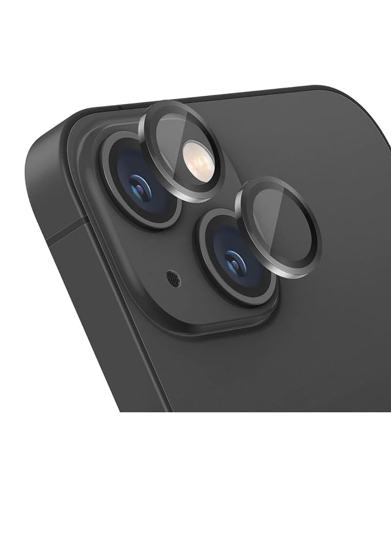Yuwell Pack Of 2 Pieces Premium Camera Lens Protector With Tempered Glass For Apple iPhone 15 And 15 Plus Black - Image 1