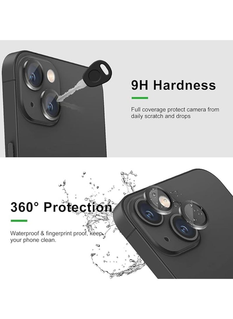Yuwell Pack Of 2 Pieces Premium Camera Lens Protector With Tempered Glass For Apple iPhone 15 And 15 Plus Black - Image 2