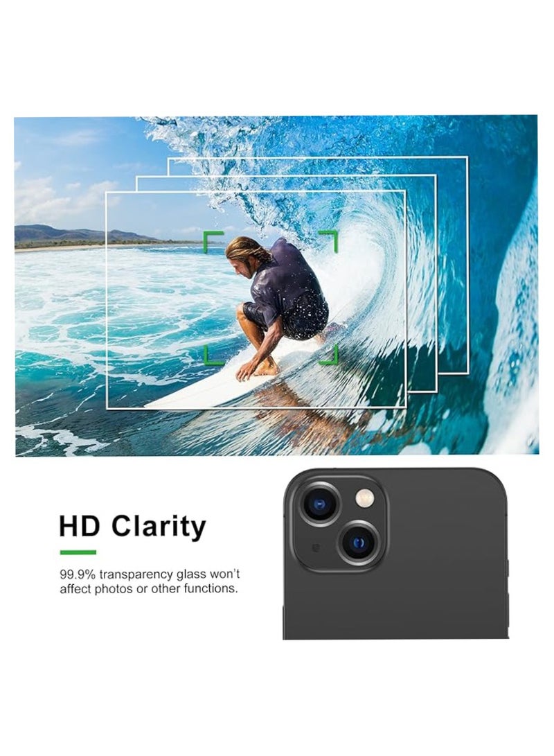 Yuwell Pack Of 2 Pieces Premium Camera Lens Protector With Tempered Glass For Apple iPhone 15 And 15 Plus Black - Image 3